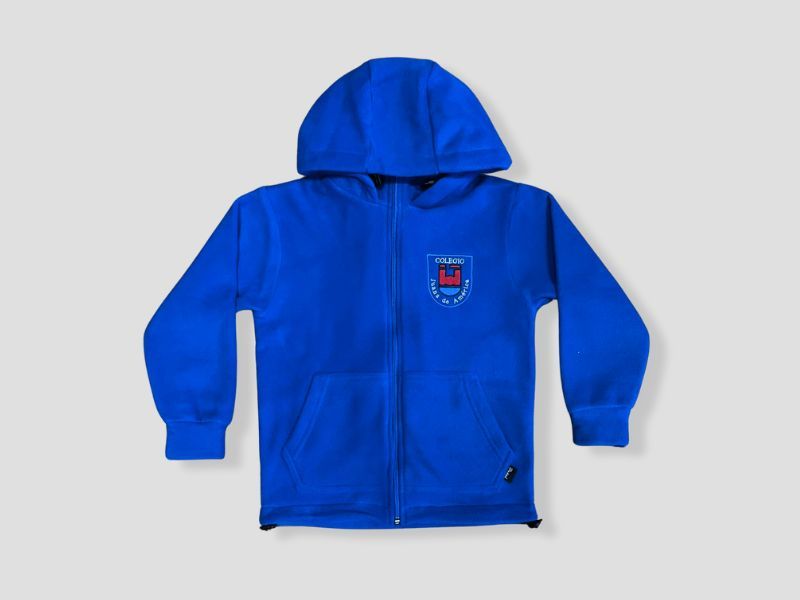 Campera micro polar con capucha inicial